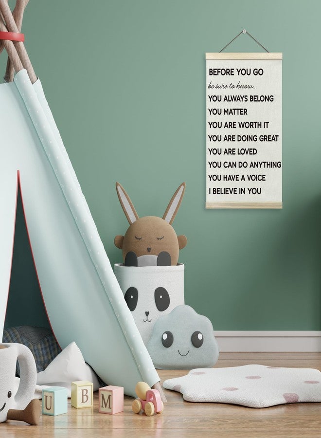 Tzhim Befor You Go Affirmations Poster Hanger Frame, Affirmation Wall Decor, Positive Quotes Wall Hanging Decor for Kids Classroom school, I Believe in You Wall Art Prints with Wood Frames, 12x16in - Image 2